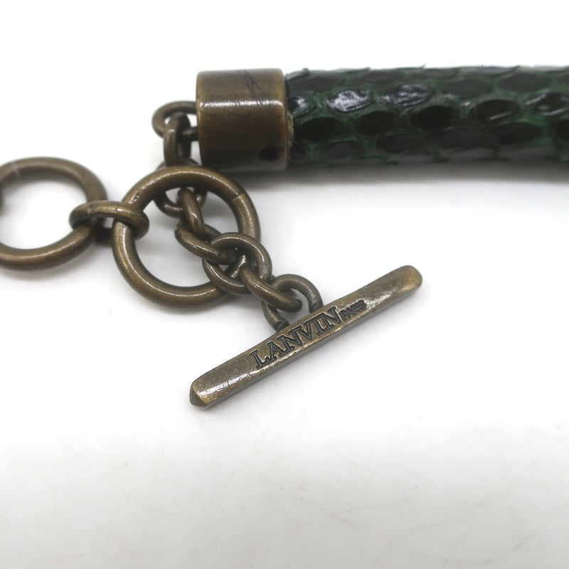 Lanvin Snakeskin Skinny Belt Emerald Green Size Extra Small