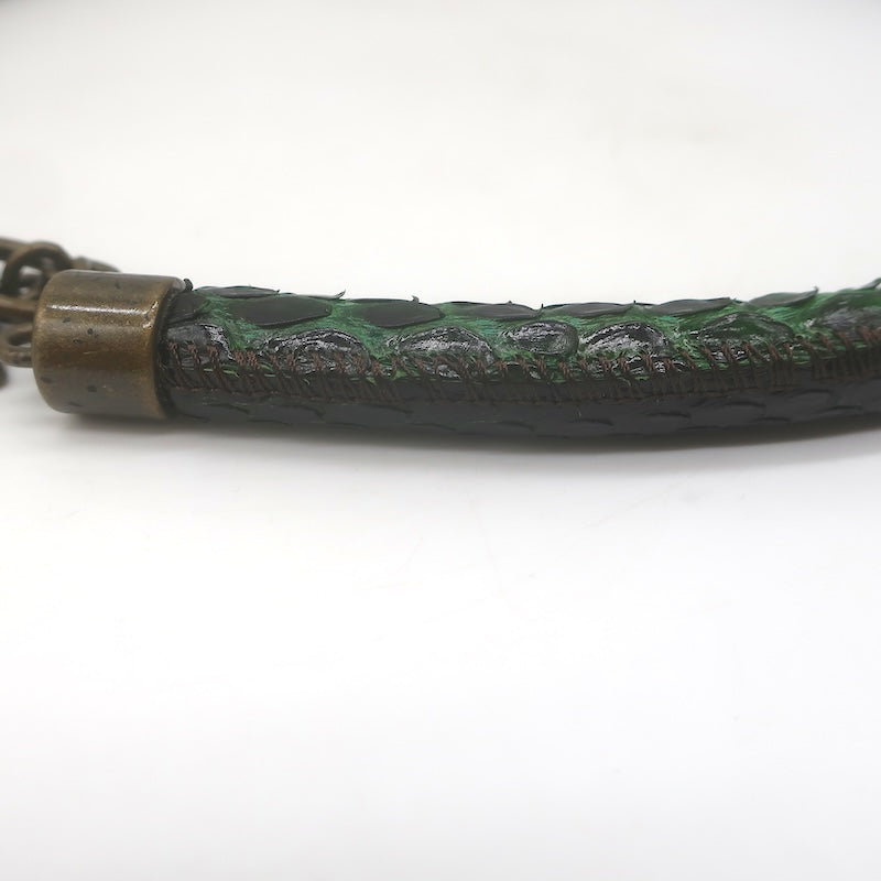 Lanvin Snakeskin Skinny Belt Emerald Green Size Extra Small