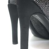 Louis Vuitton Lipstick Bow Pumps Black/Silver Galuchat Leather & Satin Size 37.5