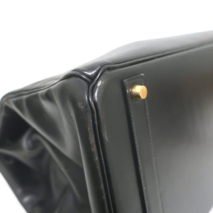 Hermes 2004 Birkin 40 Black Box Leather Gold Hardware