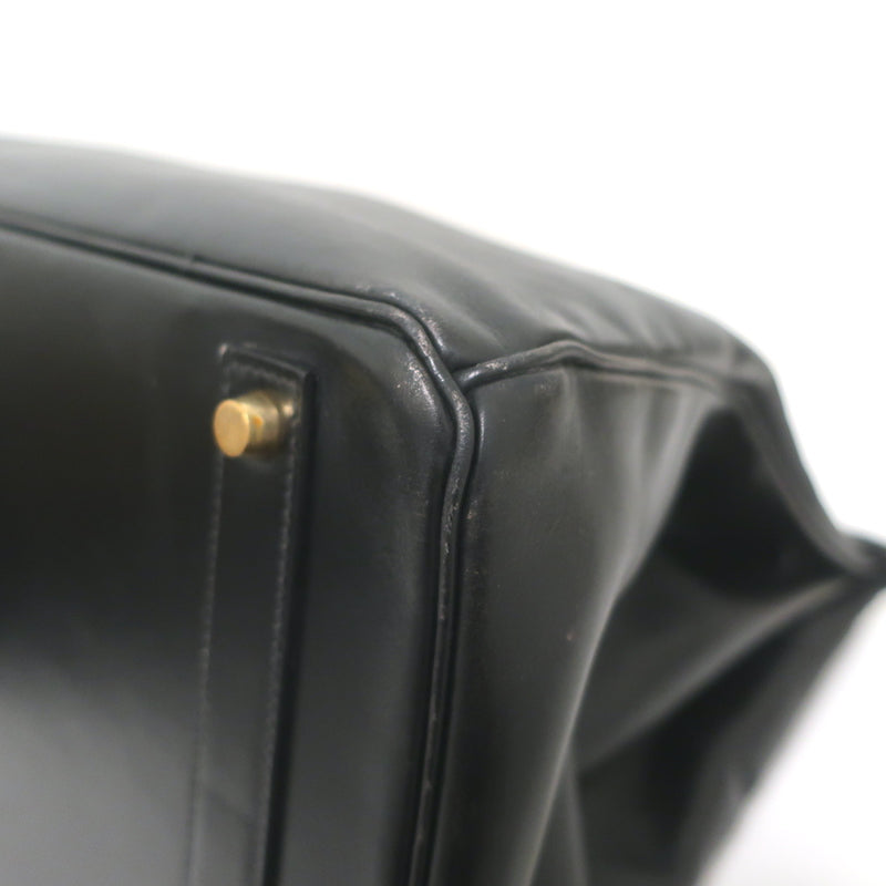 Hermes 2004 Birkin 40 Black Box Leather Gold Hardware