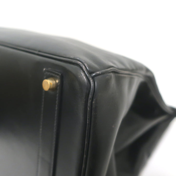 Hermes 2004 Birkin 40 Black Box Leather Gold Hardware