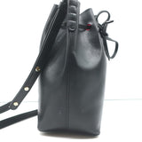 Mansur Gavriel Mini Bucket Bag Black/Fuchsia Leather