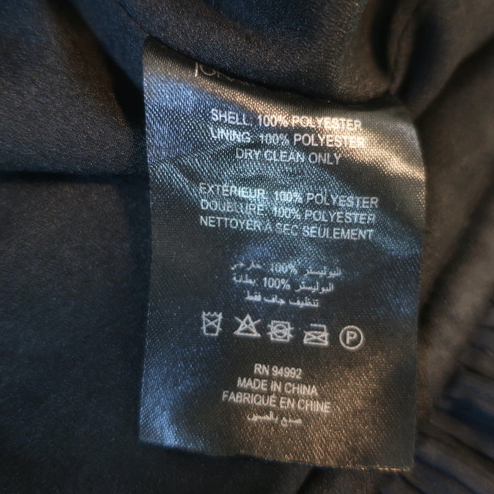 Jonathan Simkhai Blouson-Sleeve Drawstring Top Black Pleated Satin Size 6