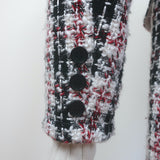 Favorite Daughter The City Plaid Tweed Layered Blazer Red/Multi Size Extra Small