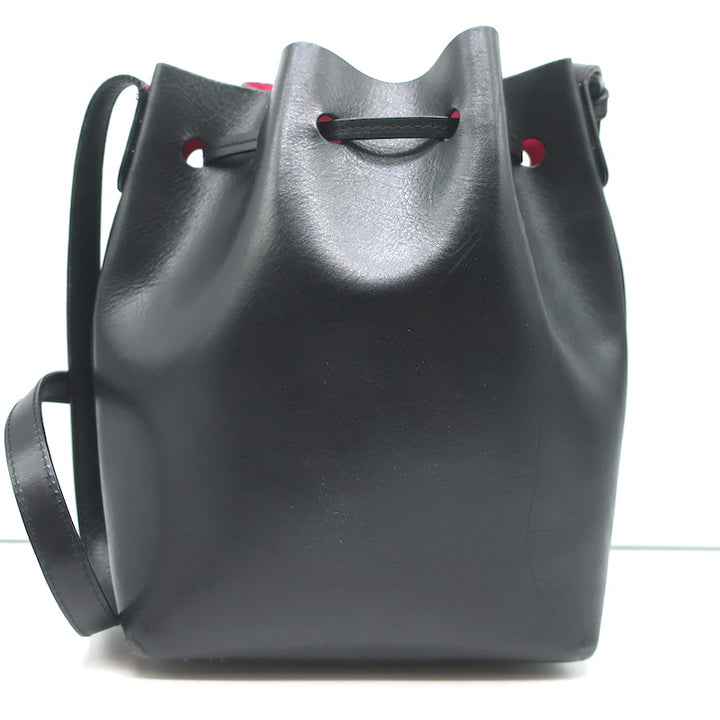 Mansur Gavriel Mini Bucket Bag Black/Fuchsia Leather
