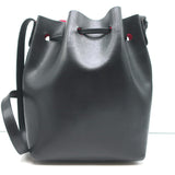 Mansur Gavriel Mini Bucket Bag Black/Fuchsia Leather
