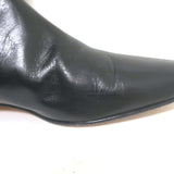 Manolo Blahnik Knee High Flat Boots Black Leather Size 37
