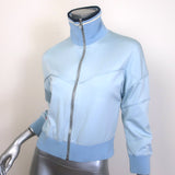 Prada Sport Cropped Track Jacket Light Blue Nylon Size Small