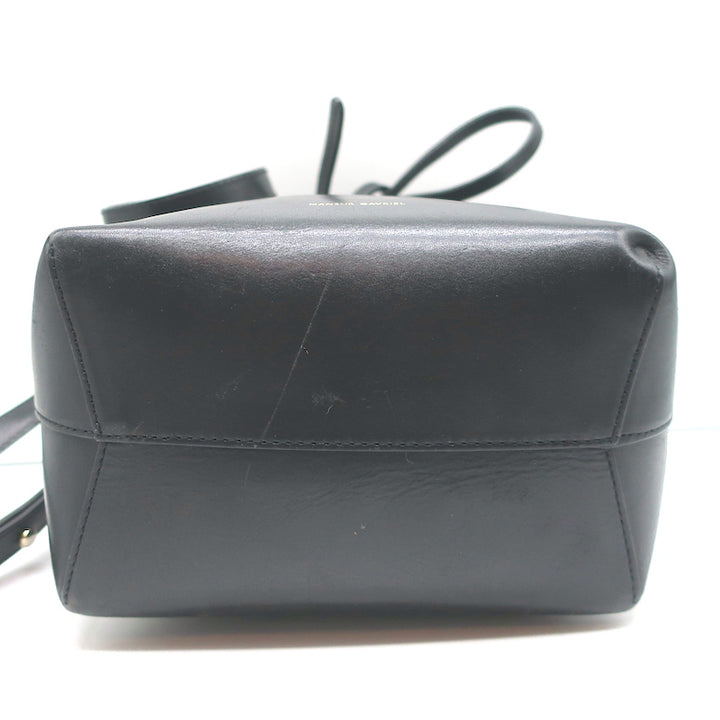 Mansur Gavriel Mini Bucket Bag Black/Fuchsia Leather