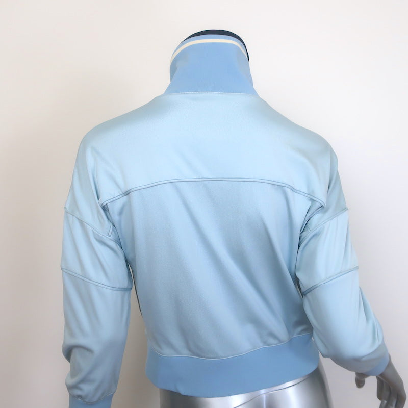 Prada Sport Cropped Track Jacket Light Blue Nylon Size Small
