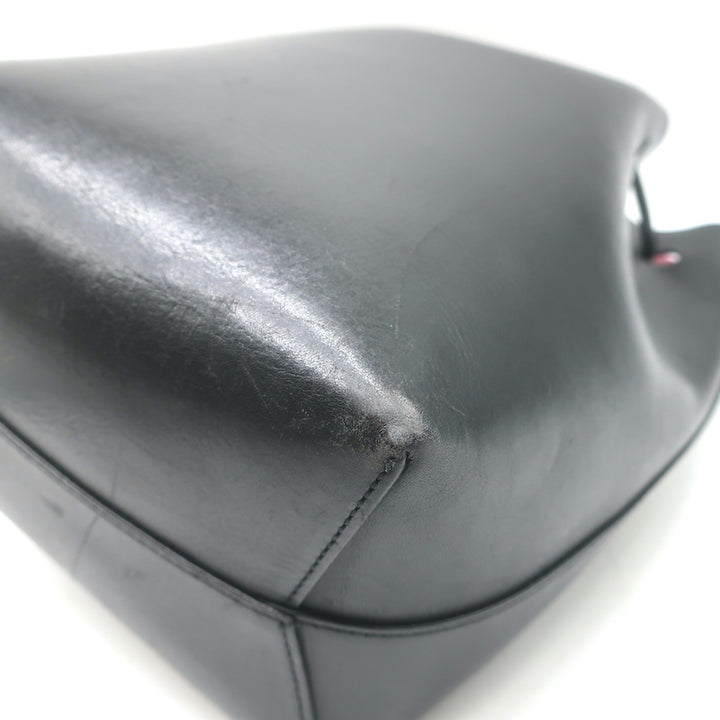Mansur Gavriel Mini Bucket Bag Black/Fuchsia Leather