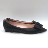 Roger Vivier Gommettine Tonal-Buckle Ballet Flats Black Leather Size 38.5