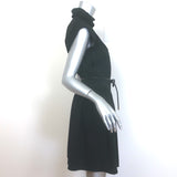 Zimmermann Roll Collar Belted Mini Dress Black Twill Size 0
