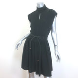 Zimmermann Roll Collar Belted Mini Dress Black Twill Size 0