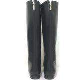 Manolo Blahnik Knee High Flat Boots Black Leather Size 37