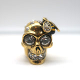 Alexander McQueen Crystal Skull & Bee Ring Gold-Plated Brass Size 5.5