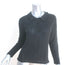 Doen Collared Pullover Sweater Black Cotton-Alpaca Pointelle Knit Size Large