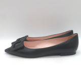 Roger Vivier Gommettine Tonal-Buckle Ballet Flats Black Leather Size 38.5
