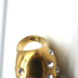 Alexander McQueen Crystal Skull & Bee Ring Gold-Plated Brass Size 5.5