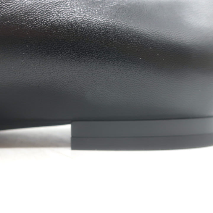 Roger Vivier Gommettine Tonal-Buckle Ballet Flats Black Leather Size 38.5