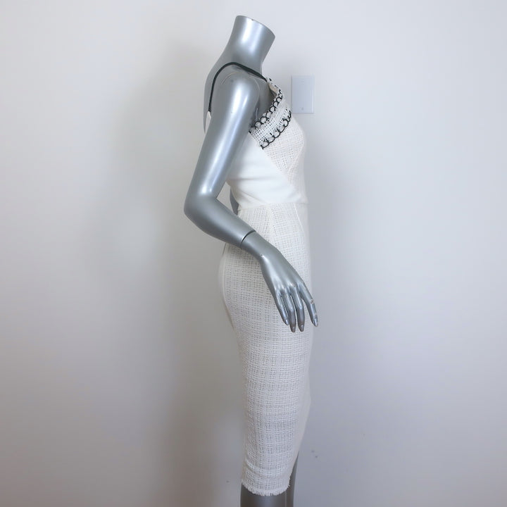 Roland Mouret Halter-Neck Sheath Dress Cream Woven Cotton &amp; Crepe Size US 4