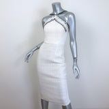 Roland Mouret Halter-Neck Sheath Dress Cream Woven Cotton & Crepe Size US 4