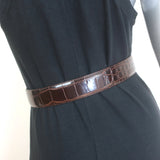 Lana Marks Alligator Belt Dark Brown Size Small