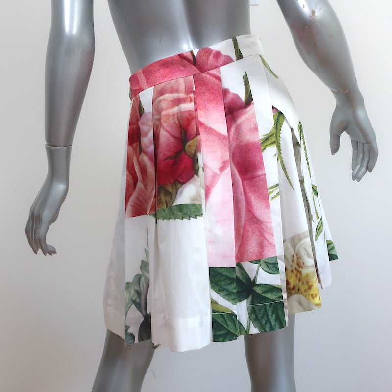 Vivienne Westwood Anglomania Pleated Skirt White Liberty Floral Print Size 40
