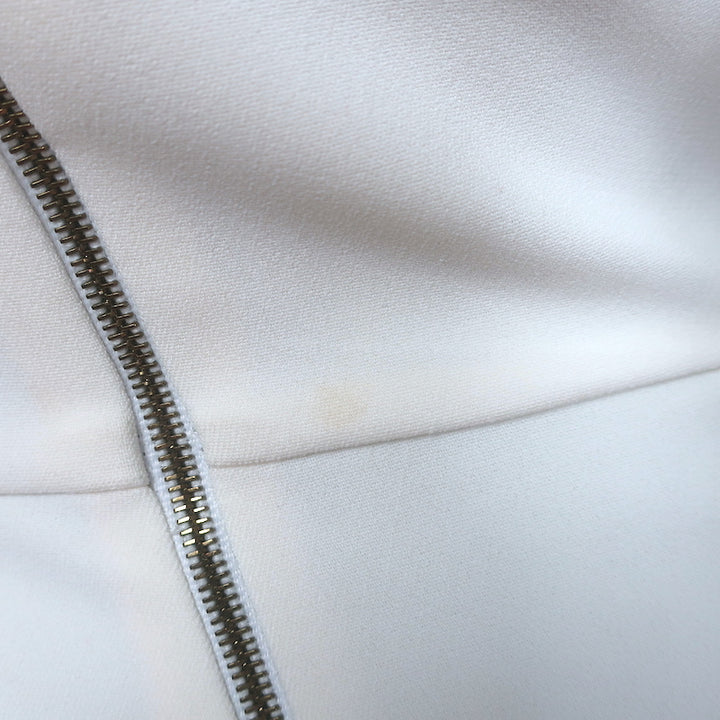 Roland Mouret Halter-Neck Sheath Dress Cream Woven Cotton &amp; Crepe Size US 4