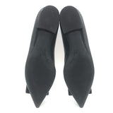 Roger Vivier Gommettine Tonal-Buckle Ballet Flats Black Leather Size 38.5