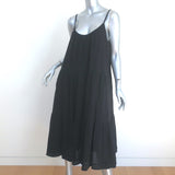 MIKOH Tokelau Tiered Midi Dress Black Cotton Gauze Size 2