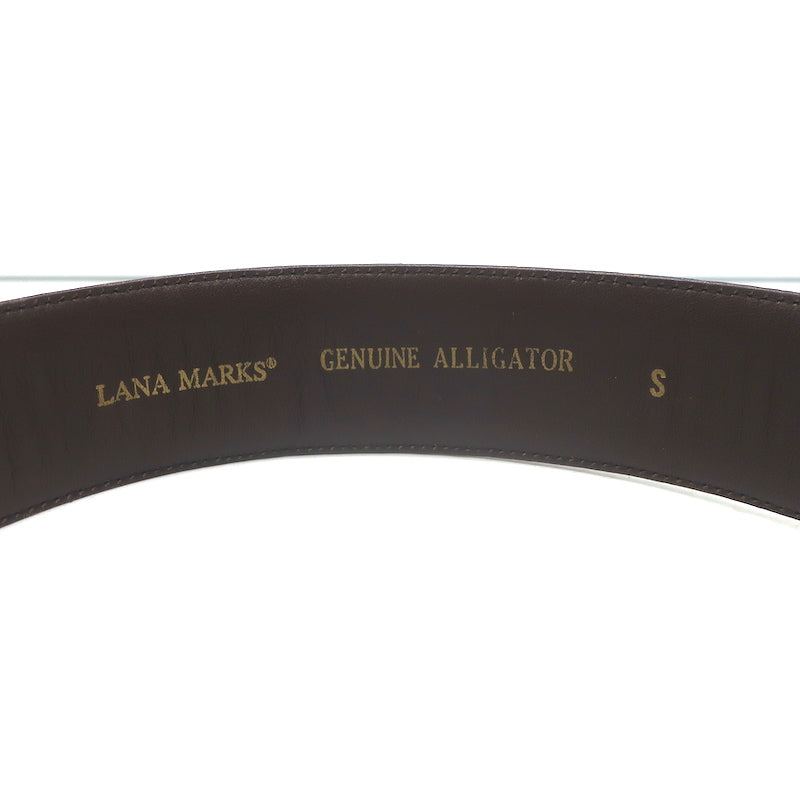 Lana Marks Alligator Belt Dark Brown Size Small