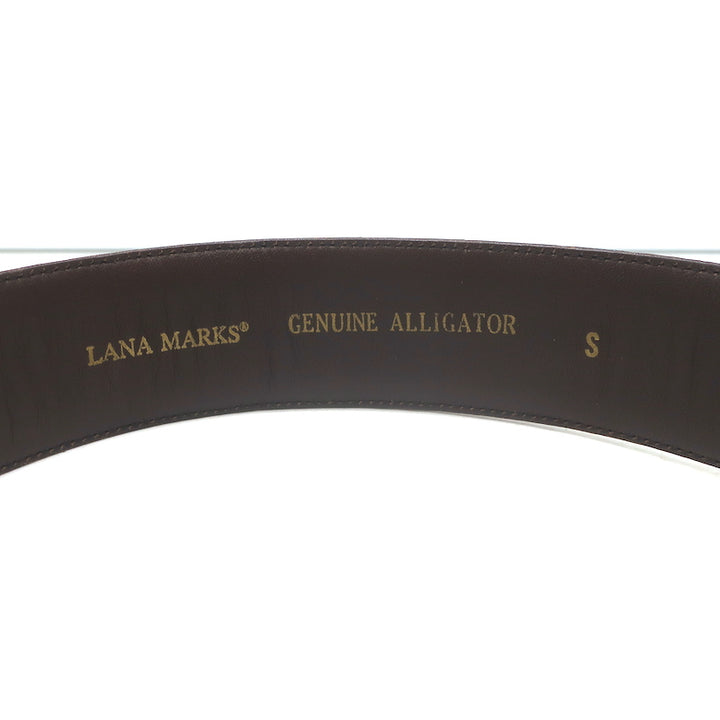Lana Marks Alligator Belt Dark Brown Size Small