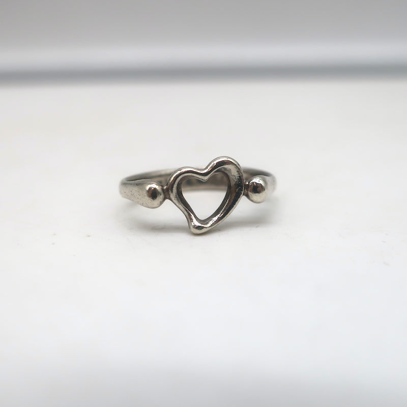 Tiffany & Co. Elsa Peretti Open Heart Ring Sterling Silver Size 5