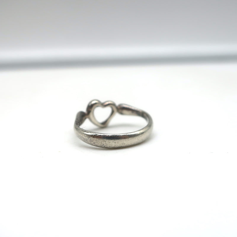 Tiffany &amp; Co. Elsa Peretti Open Heart Ring Sterling Silver Size 5