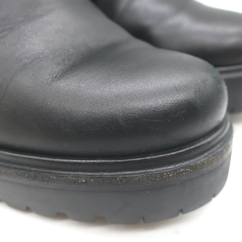 Moncler Viviane Side-Zip Combat Boots Black Leather Size 38