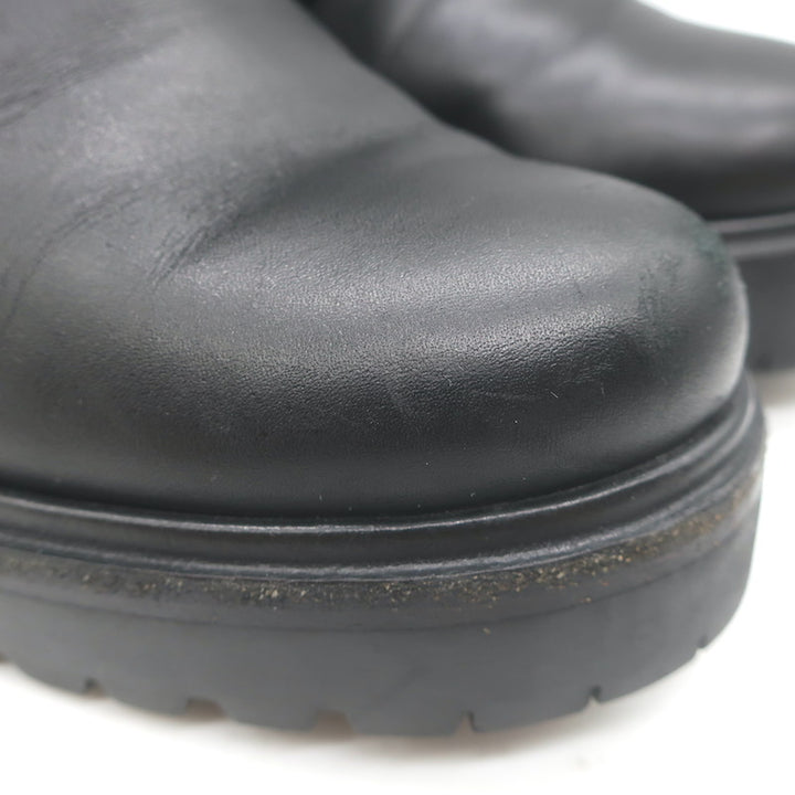 Moncler Viviane Side-Zip Combat Boots Black Leather Size 38