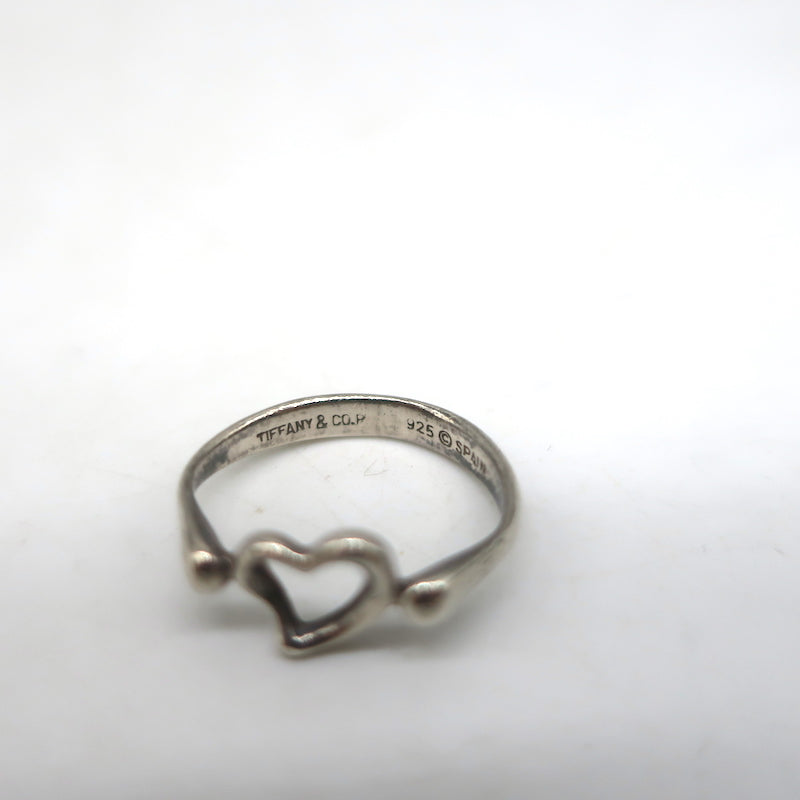 Tiffany &amp; Co. Elsa Peretti Open Heart Ring Sterling Silver Size 5