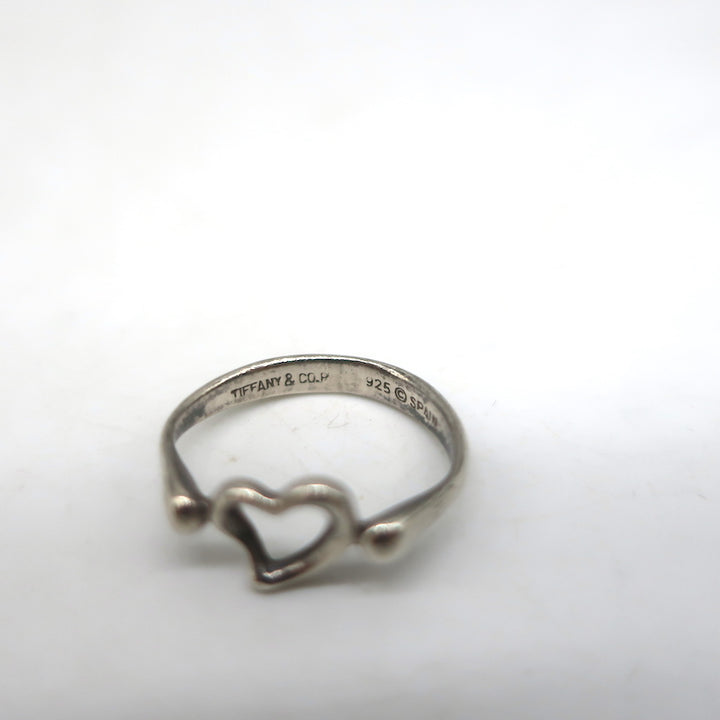Tiffany &amp; Co. Elsa Peretti Open Heart Ring Sterling Silver Size 5