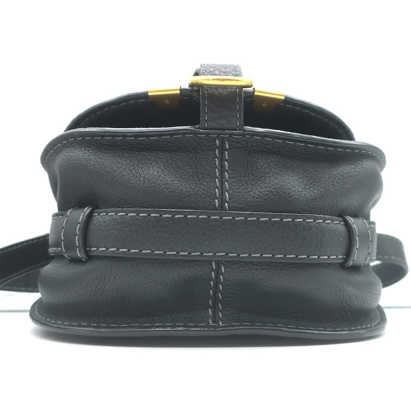 Chloe Marcie Small Crossbody Bag Black Grained Leather