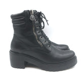 Moncler Viviane Side-Zip Combat Boots Black Leather Size 38