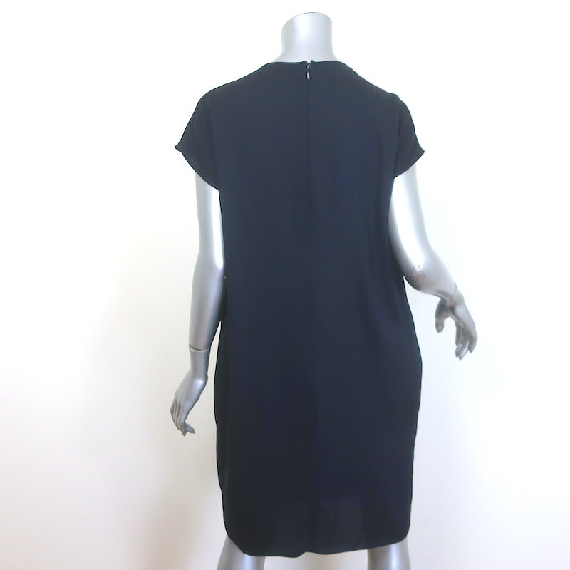 Stella McCartney Chain-Embellished Shift Dress Navy Crepe Size 46