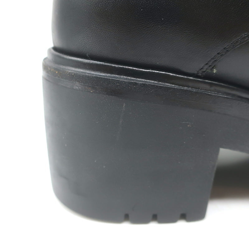 Moncler Viviane Side-Zip Combat Boots Black Leather Size 38