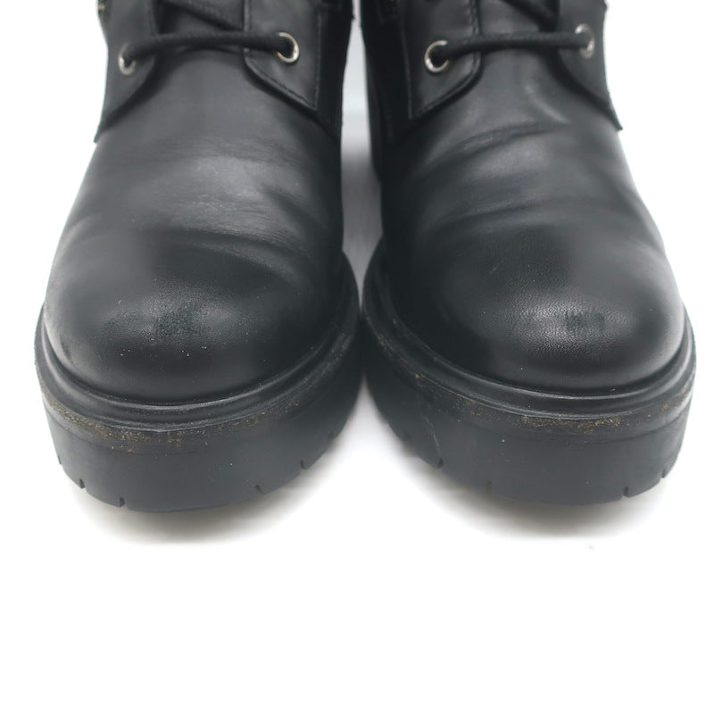 Moncler Viviane Side-Zip Combat Boots Black Leather Size 38