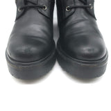 Moncler Viviane Side-Zip Combat Boots Black Leather Size 38