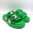 Bottega Veneta Flash Slide Sandals Green Leather-Trim Fabric Size 38