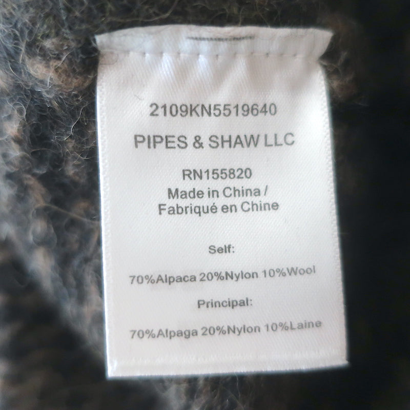 Veronica Beard Embry Cardigan Black/Brown Striped Alpaca-Blend Size Medium