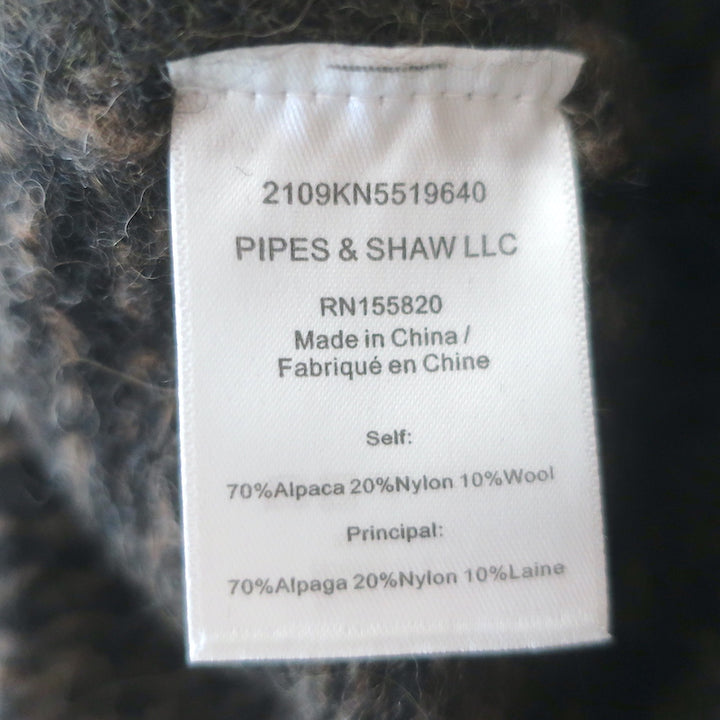 Veronica Beard Embry Cardigan Black/Brown Striped Alpaca-Blend Size Medium