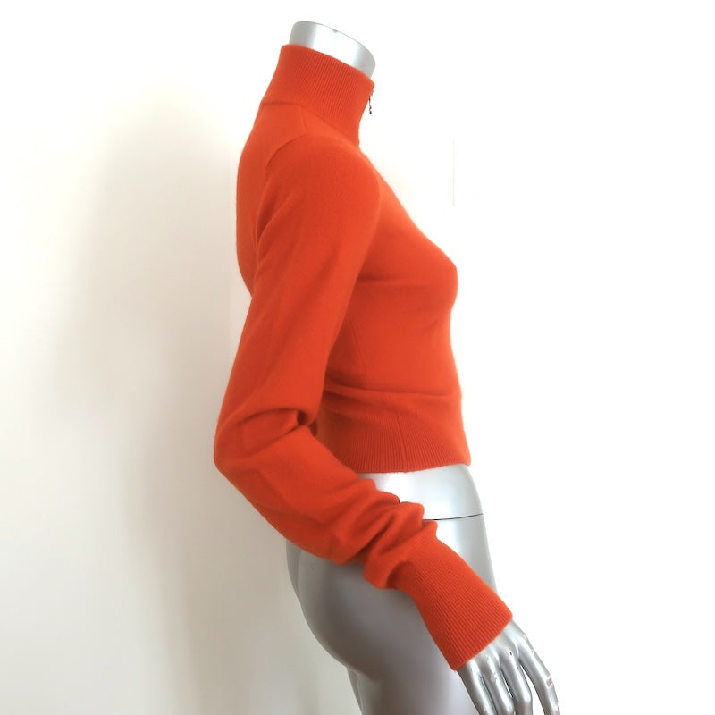 Extreme Cashmere Lemon Zip-Up Cardigan Orange Stretch Knit Size Extra Small